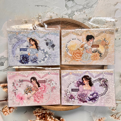 25 pcs Going Where There Are Roses Series Character Flower Stickers