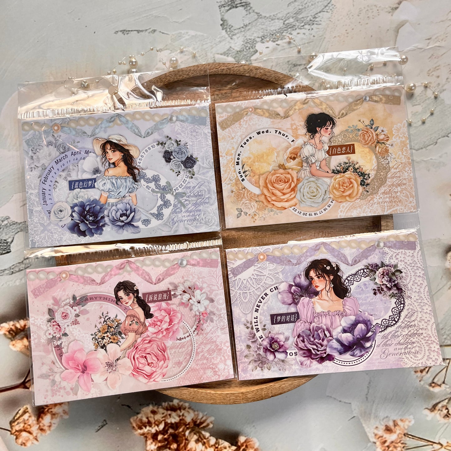 25 pcs Going Where There Are Roses Series Character Flower Stickers