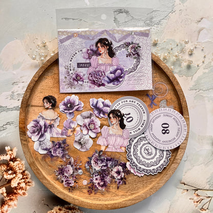 25 pcs Going Where There Are Roses Series Character Flower Stickers