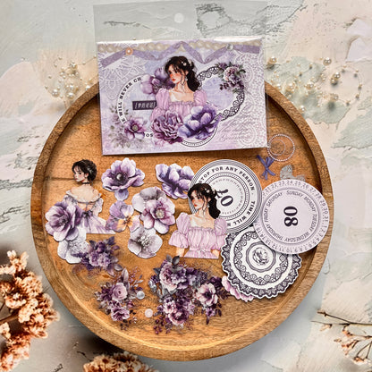 25 pcs Going Where There Are Roses Series Character Flower Stickers