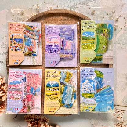 30 Pcs Journey Through Mountains and Rivers Series Landscape Stickers