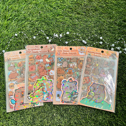 6pcs/pack cute cartoon stickers for Daily journaling