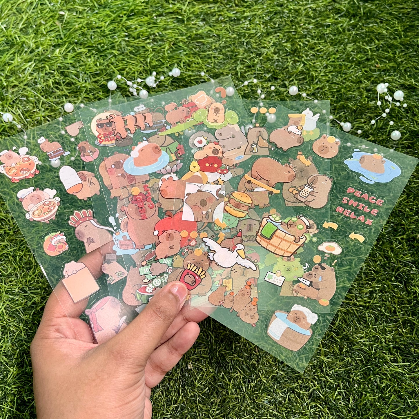 6pcs/pack cute cartoon stickers for Daily journaling