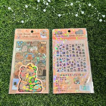 6pcs/pack cute cartoon stickers for Daily journaling