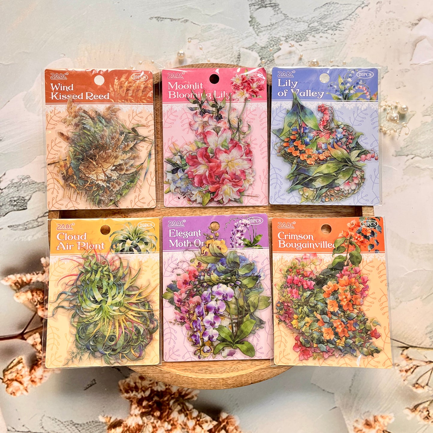 20 Pcs Tinglan Flora Series Pretty Flower Stickers