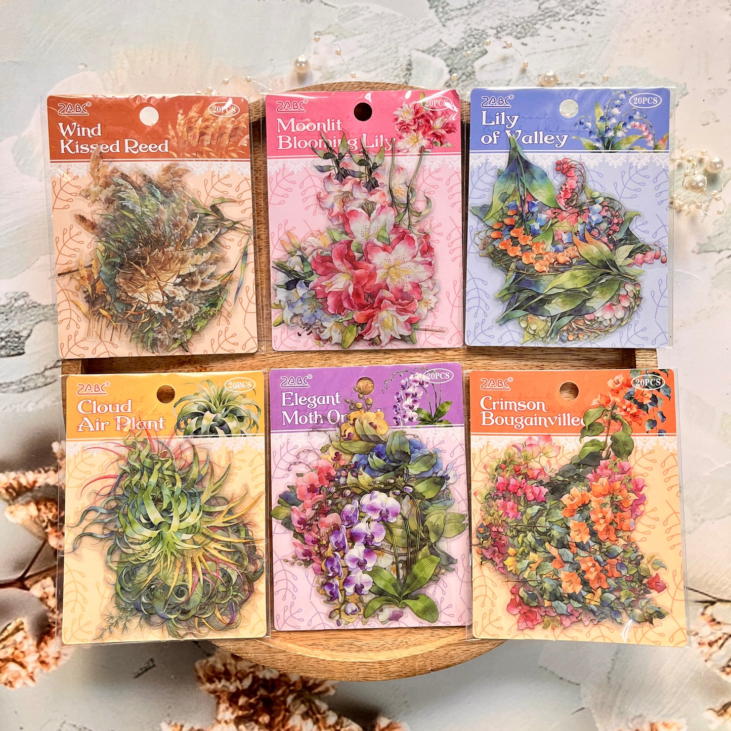 20 Pcs Tinglan Flora Series Pretty Flower Stickers