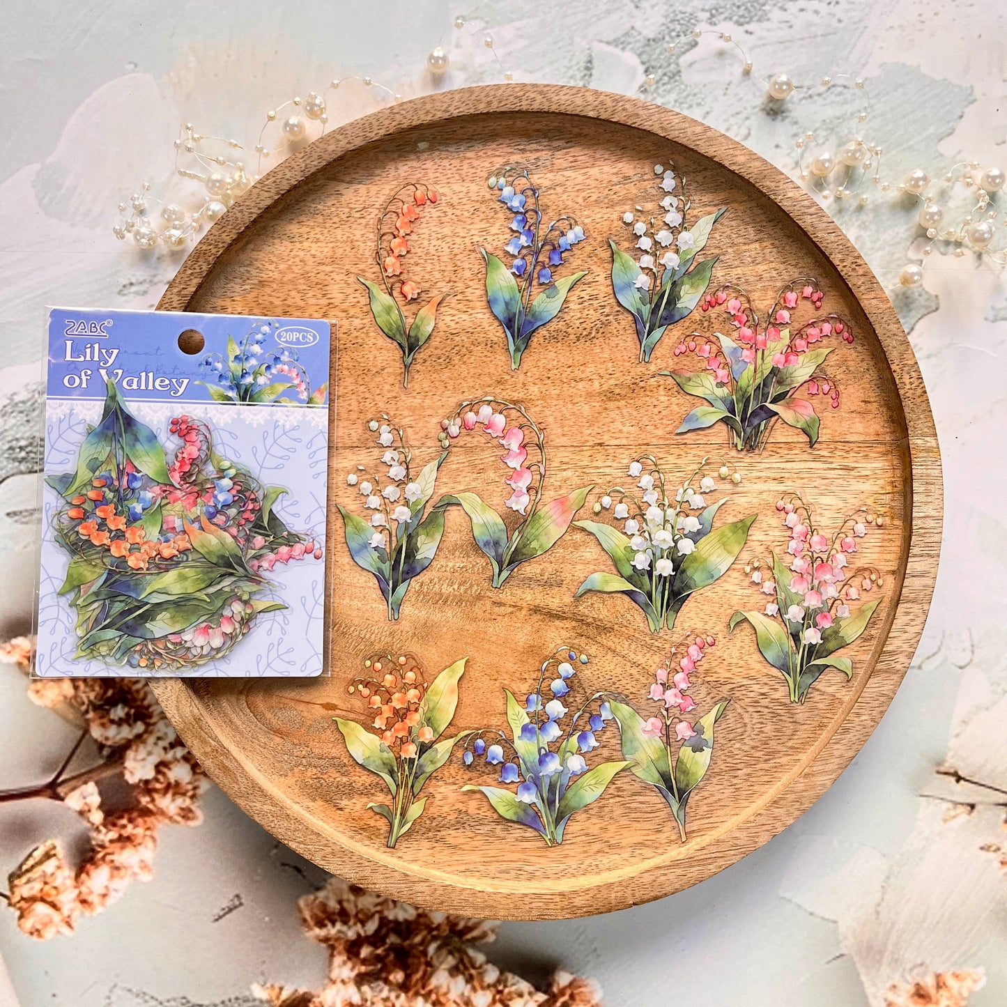 20 Pcs Tinglan Flora Series Pretty Flower Stickers