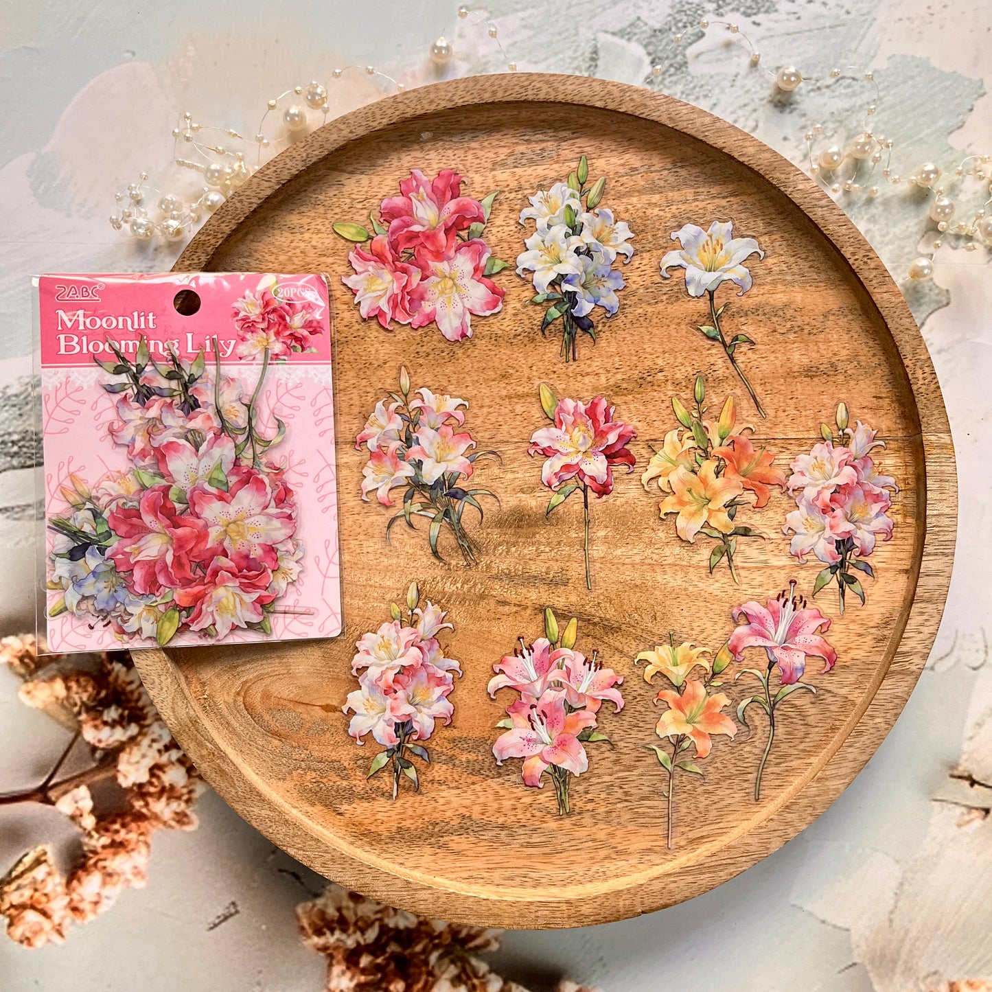 20 Pcs Tinglan Flora Series Pretty Flower Stickers