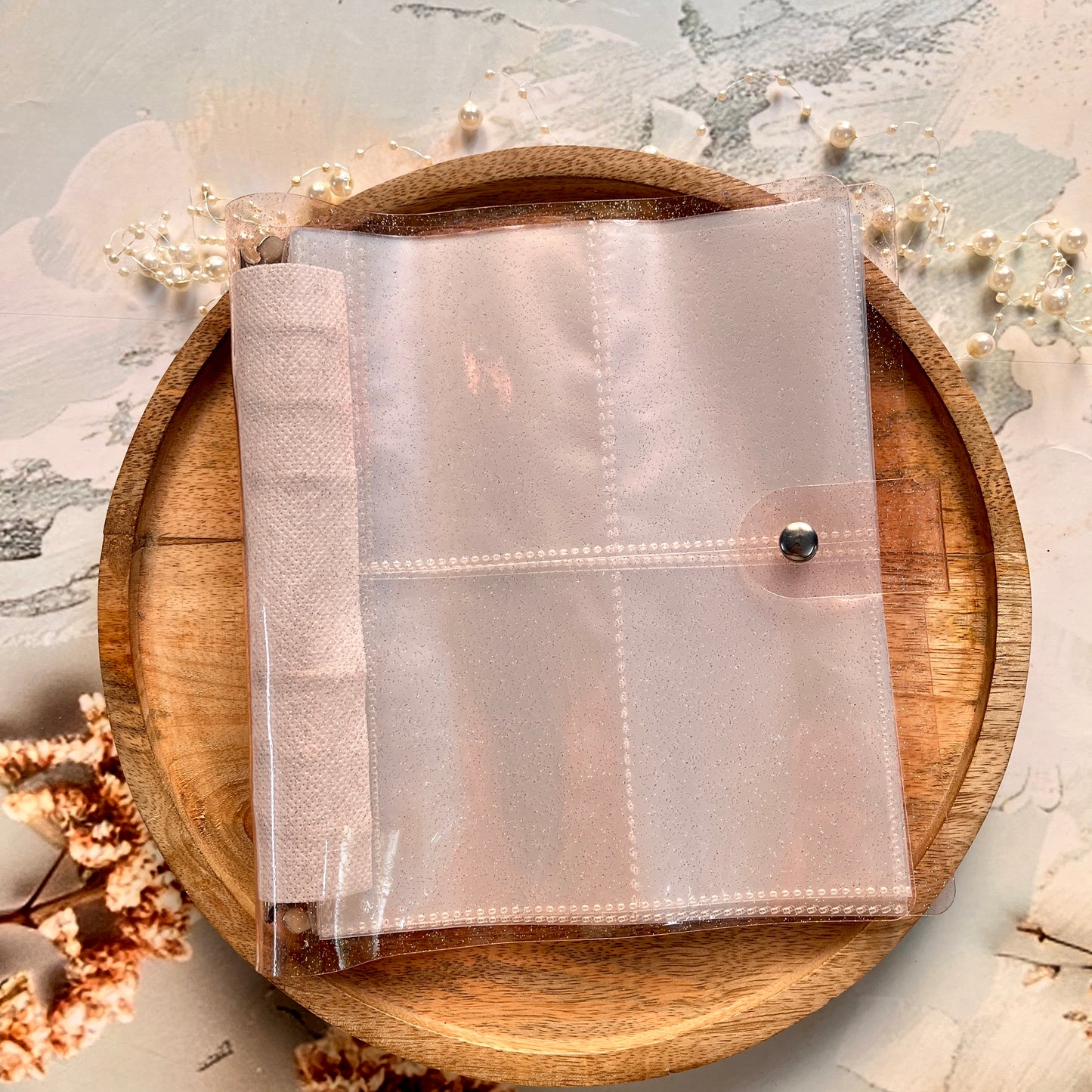 6 ring Loose leaf Photo Album Transparent Glittery Storage Journal