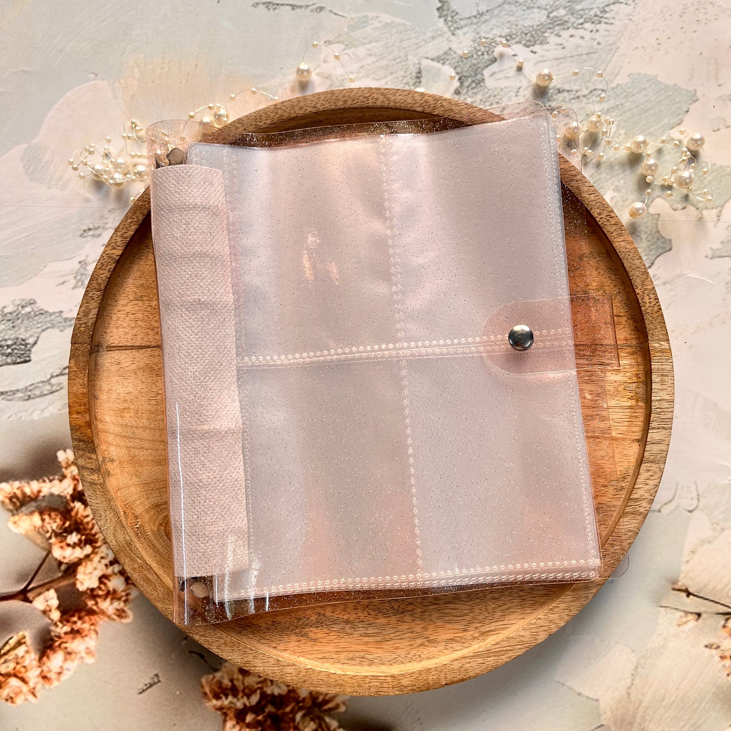6 ring Loose leaf Photo Album Transparent Glittery Storage Journal