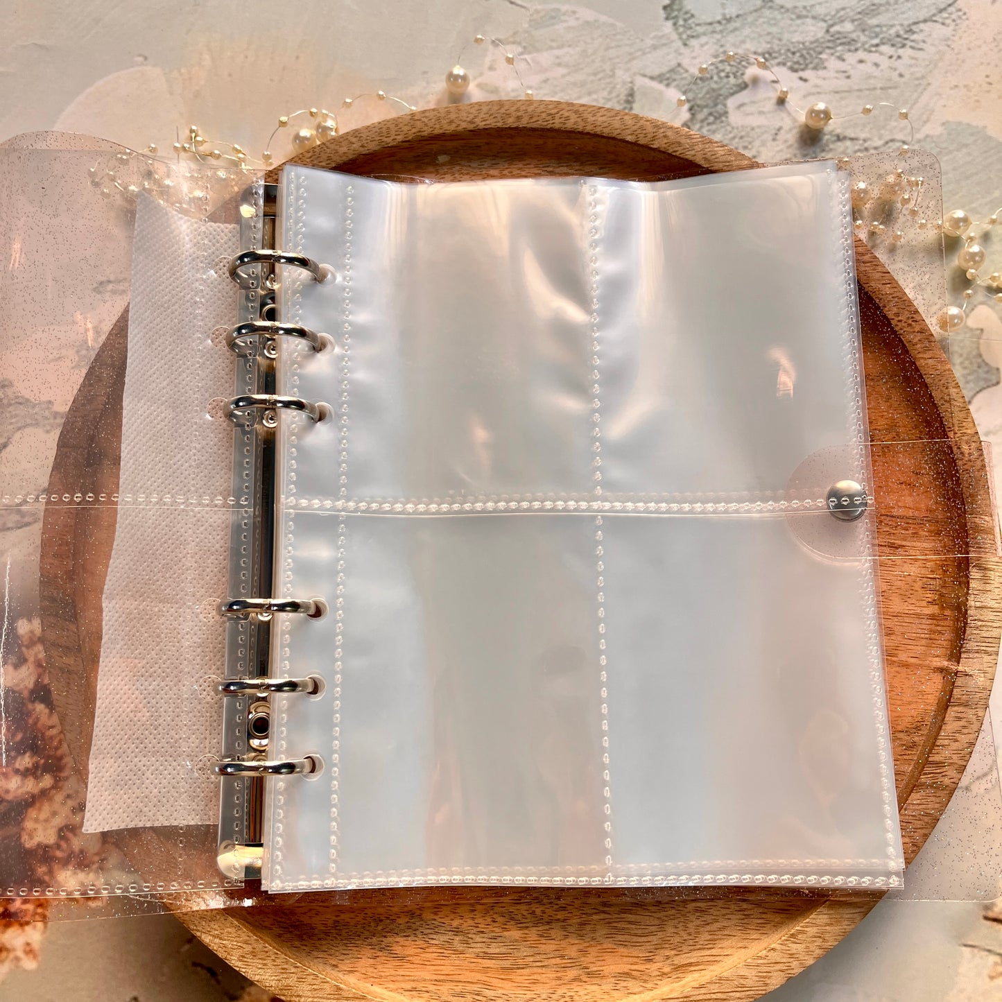 6 ring Loose leaf Photo Album Transparent Glittery Storage Journal