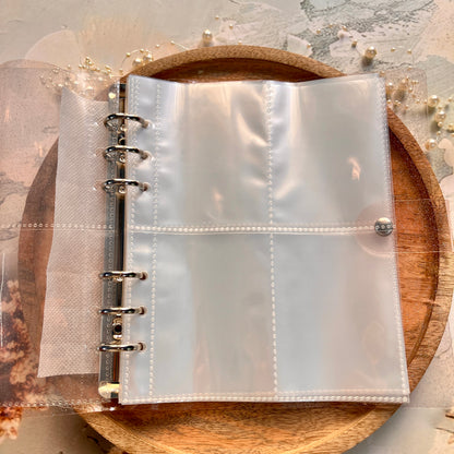 6 ring Loose leaf Photo Album Transparent Glittery Storage Journal
