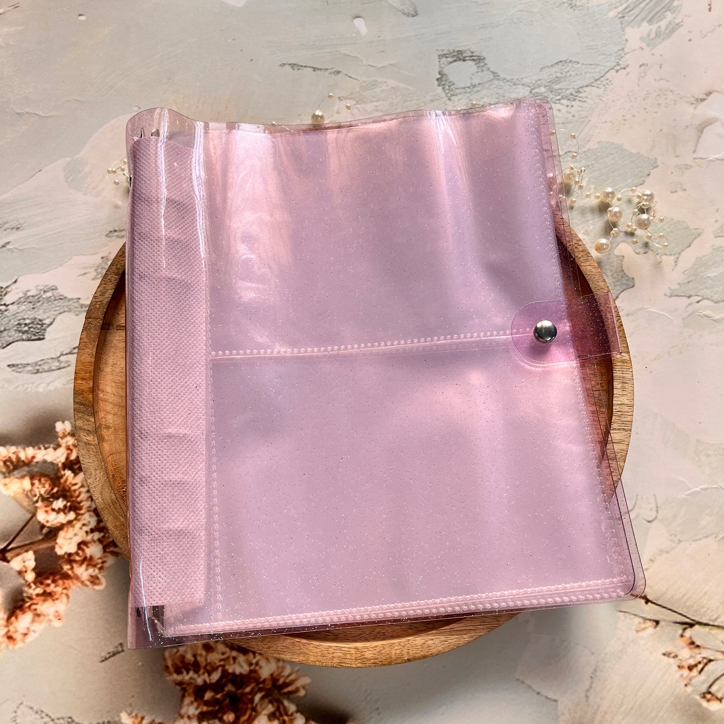 6 ring Loose leaf Photo Album Transparent Glittery Storage Journal