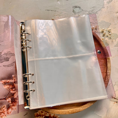 6 ring Loose leaf Photo Album Transparent Glittery Storage Journal