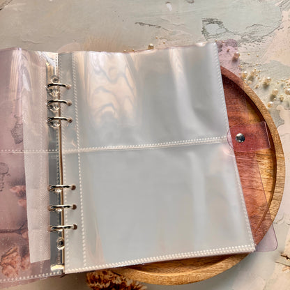 6 ring Loose leaf Photo Album Transparent Glittery Storage Journal