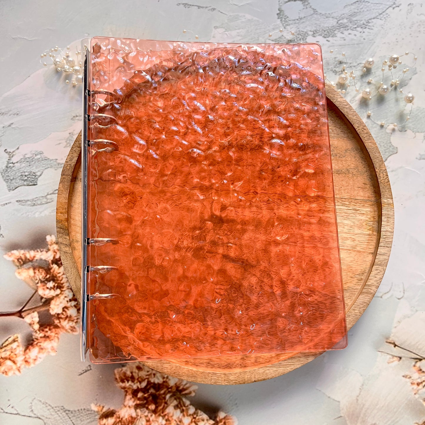 A5 Clear Wavy-Patterned Storage Album Ring Binder Journal