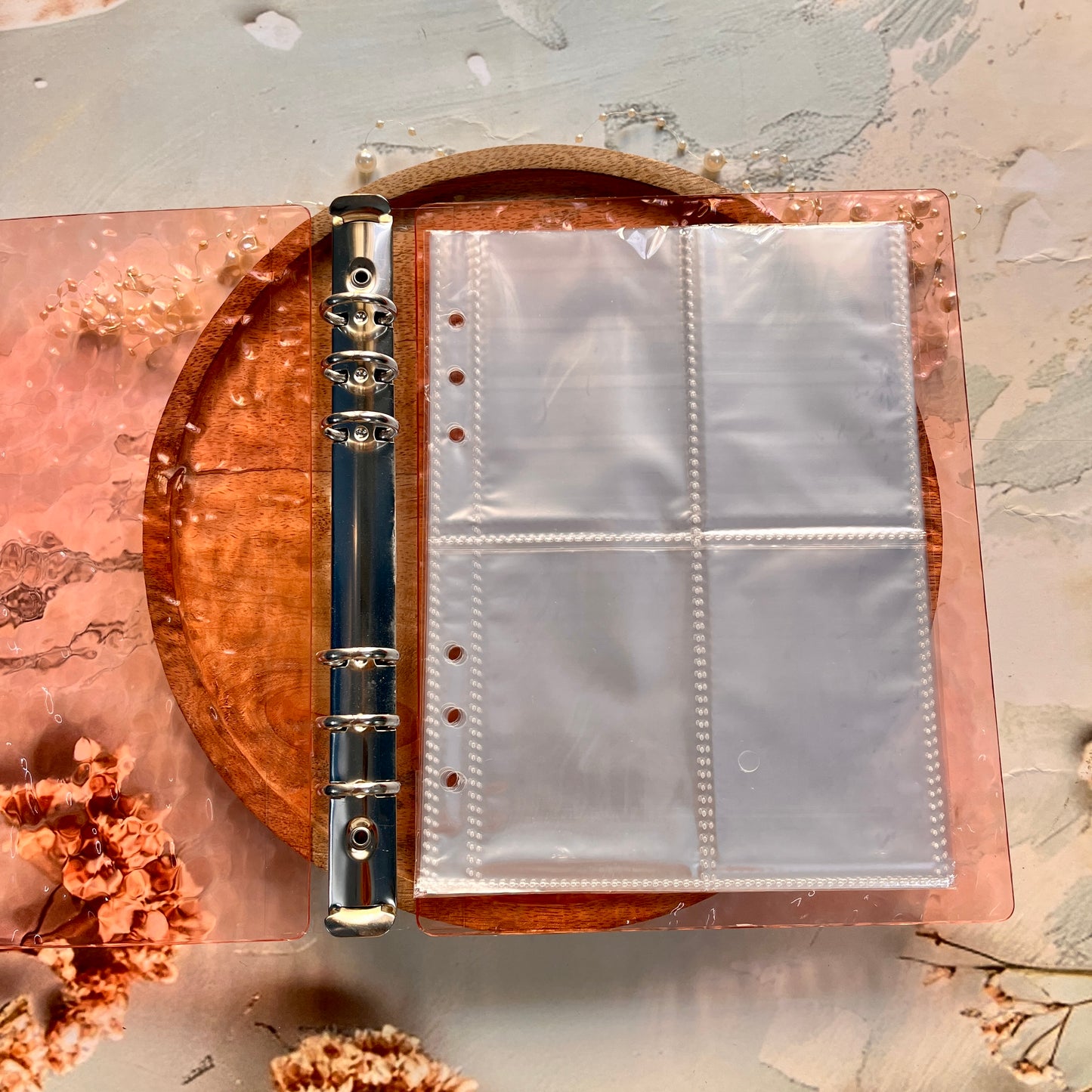 A5 Clear Wavy-Patterned Storage Album Ring Binder Journal