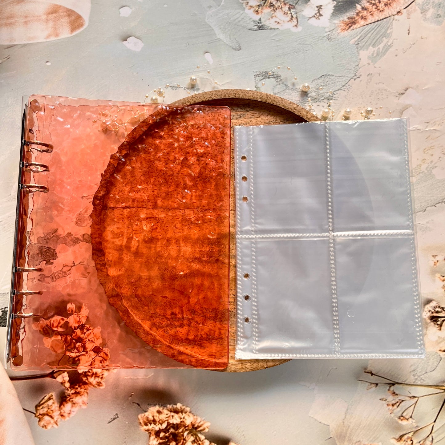 A5 Clear Wavy-Patterned Storage Album Ring Binder Journal
