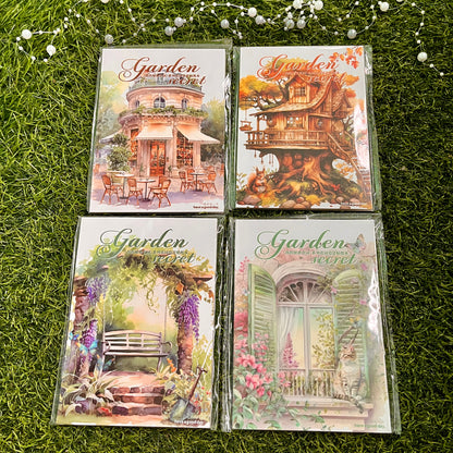 20 Sheets Secret Garden Series Vintage Plant Flower Die Cutting Sticker Book