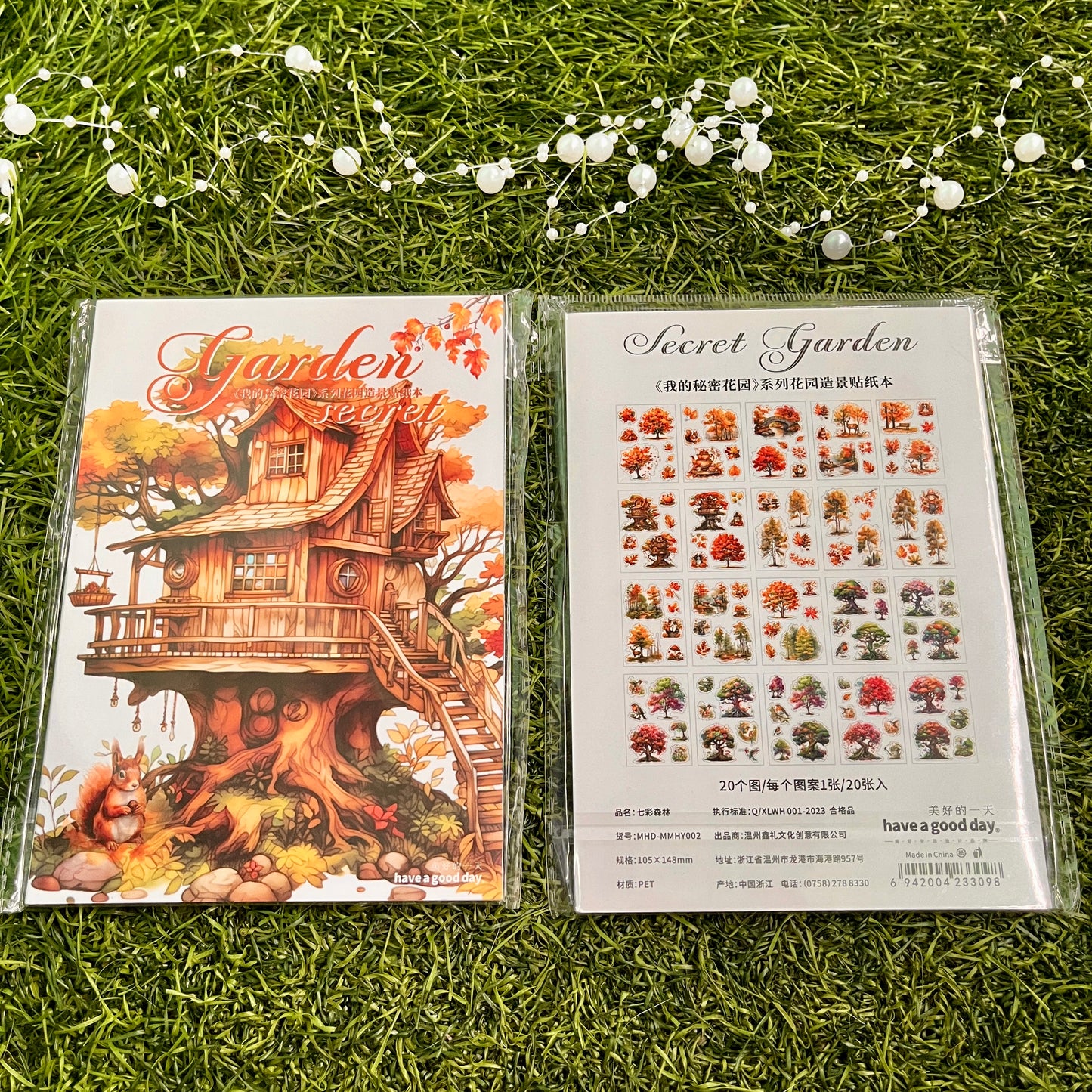 20 Sheets Secret Garden Series Vintage Plant Flower Die Cutting Sticker Book