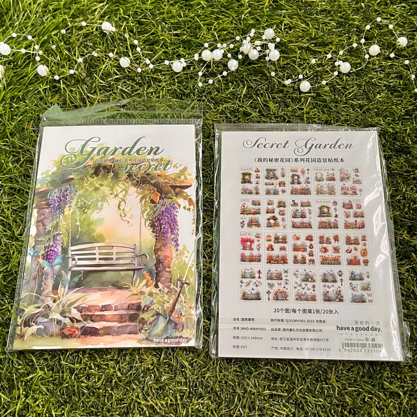 20 Sheets Secret Garden Series Vintage Plant Flower Die Cutting Sticker Book