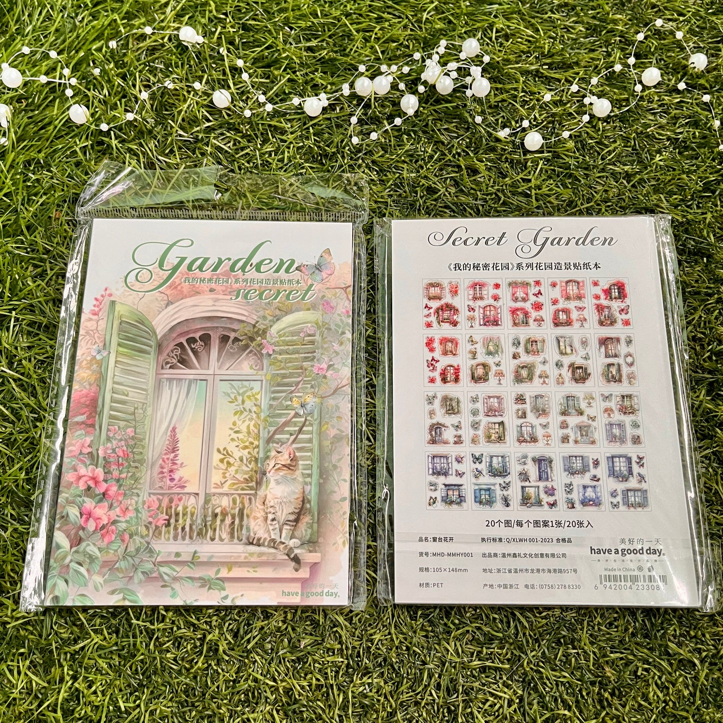 20 Sheets Secret Garden Series Vintage Plant Flower Die Cutting Sticker Book