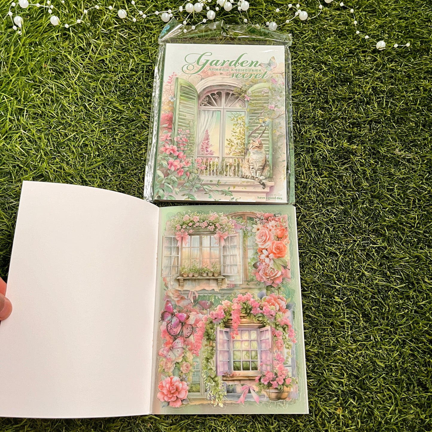 20 Sheets Secret Garden Series Vintage Plant Flower Die Cutting Sticker Book