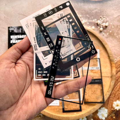 20 Pcs Grid Collection Vintage Frame Series Journaling Stickers