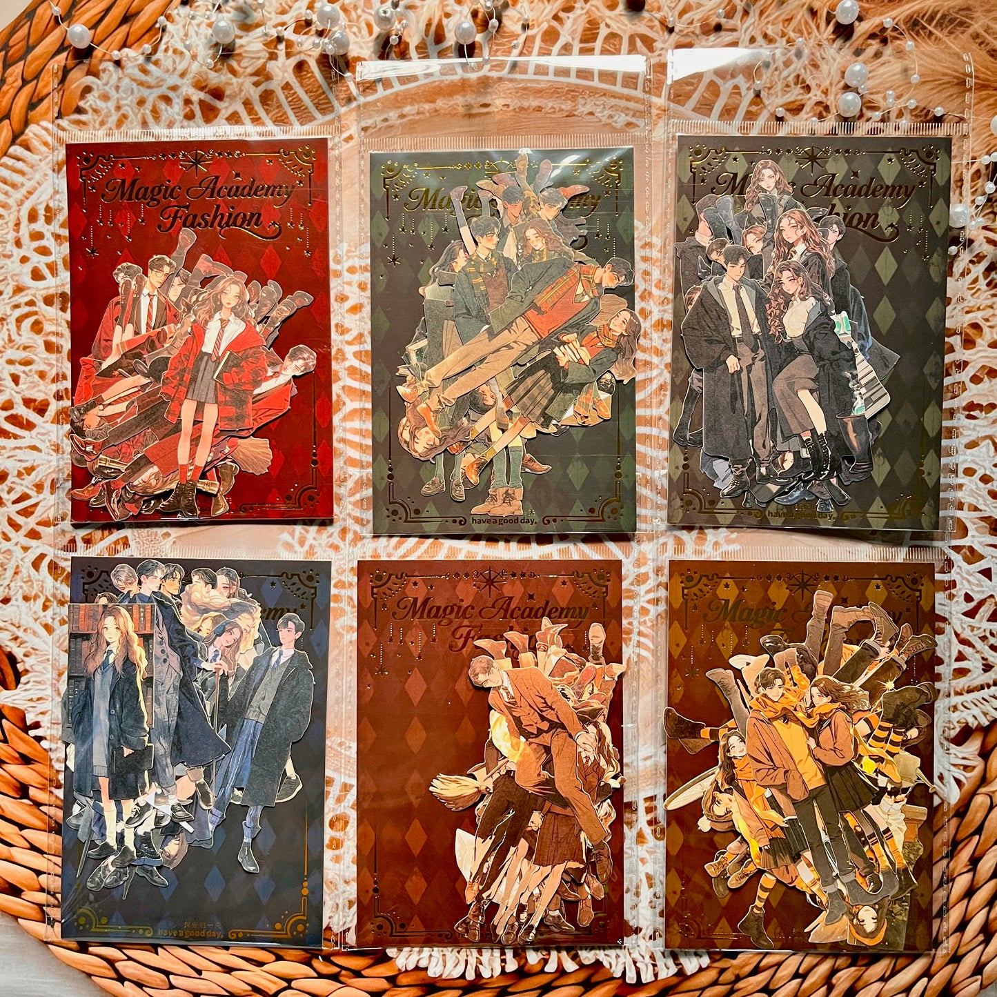 15 Pcs Enchant Academy Fashion Wizard Character Vintage Sticker