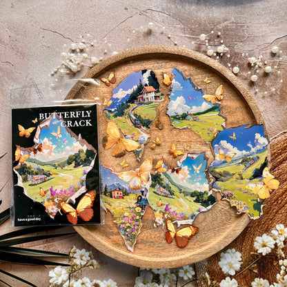 10 Pcs Cracked Butterfly Whispers Series Vintage Scenery Stickers