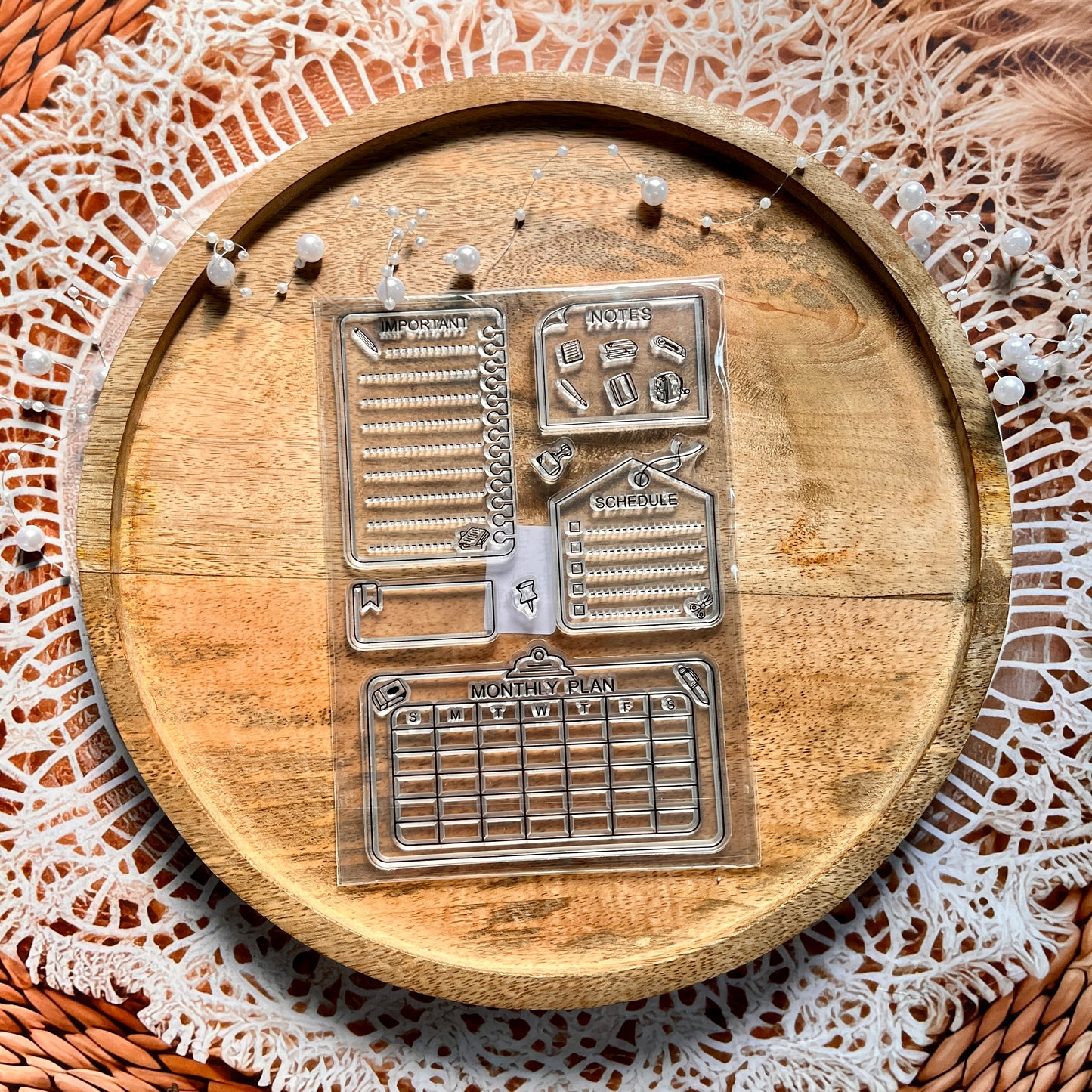 1 Pc Daily Entry Calendar Series Transparent Stamps DIY Planner Stamps