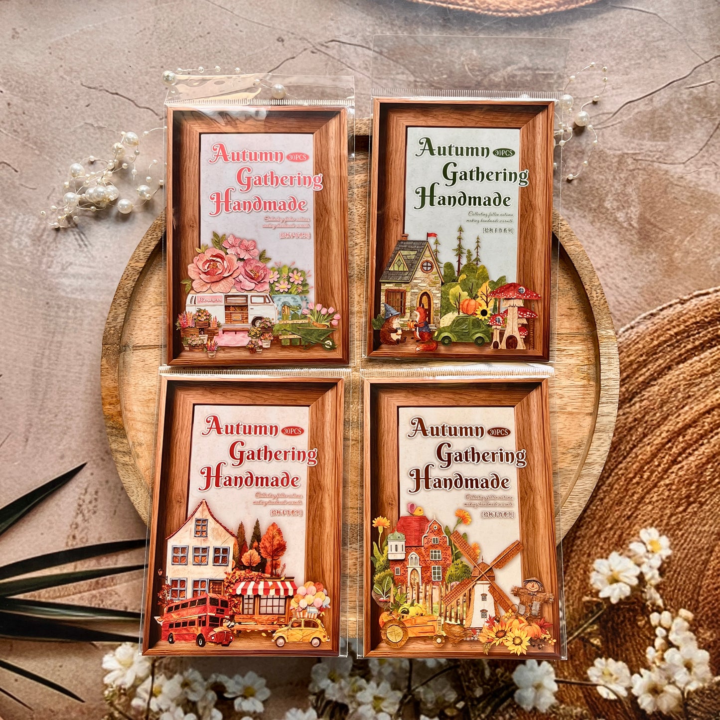 30 Pcs Autumn Gathering Handmade Series Beautiful Retro Stickers