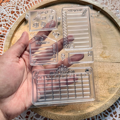 1 Pc Daily Entry Calendar Series Transparent Stamps DIY Planner Stamps