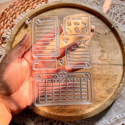 1 Pc Daily Entry Calendar Series Transparent Stamps DIY Planner Stamps