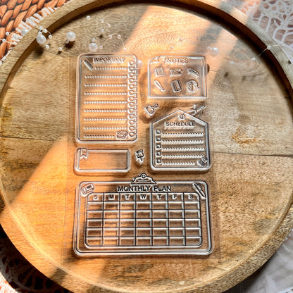 1 Pc Daily Entry Calendar Series Transparent Stamps DIY Planner Stamps