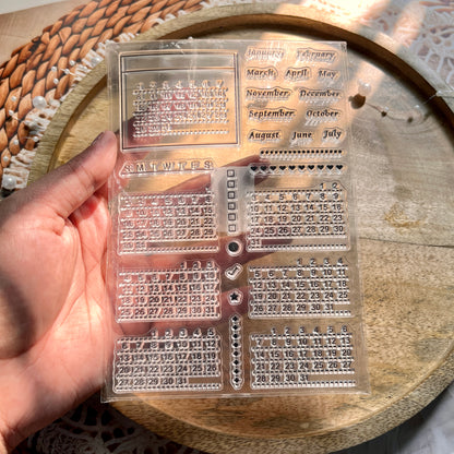 1 Pc Calendar Planner Silicone Clear Stamp DIY Planner