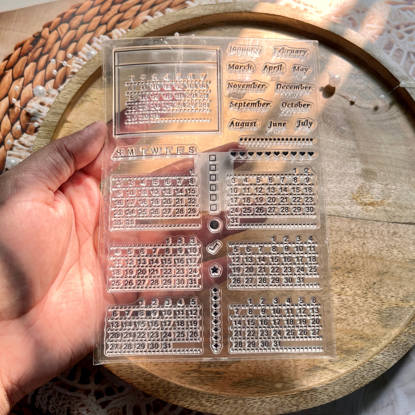 1 Pc Calendar Planner Silicone Clear Stamp DIY Planner