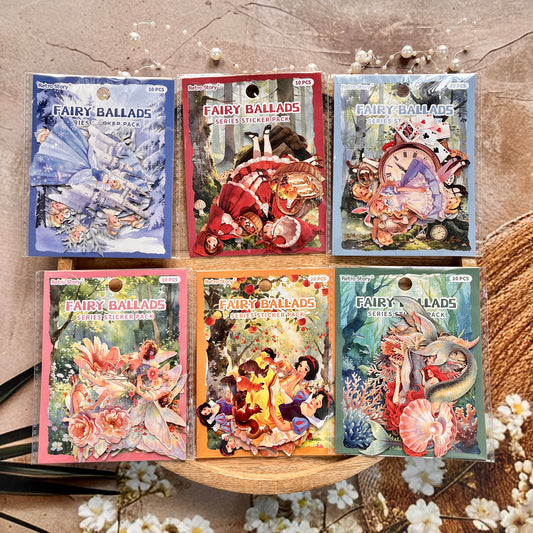 10 Pcs Enchanted Dreams Fairy Tale Journaling Stickers