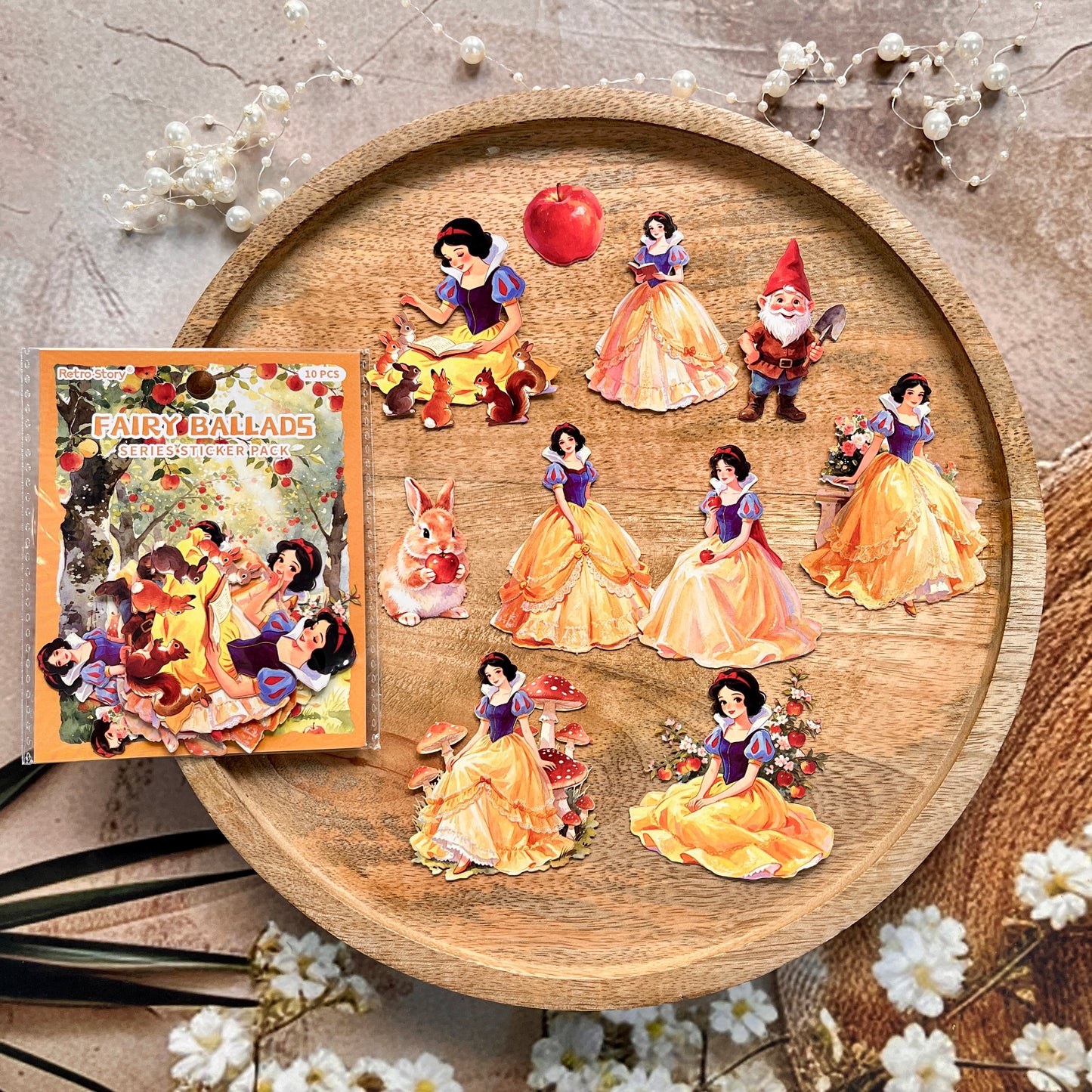 10 Pcs Enchanted Dreams Fairy Tale Journaling Stickers