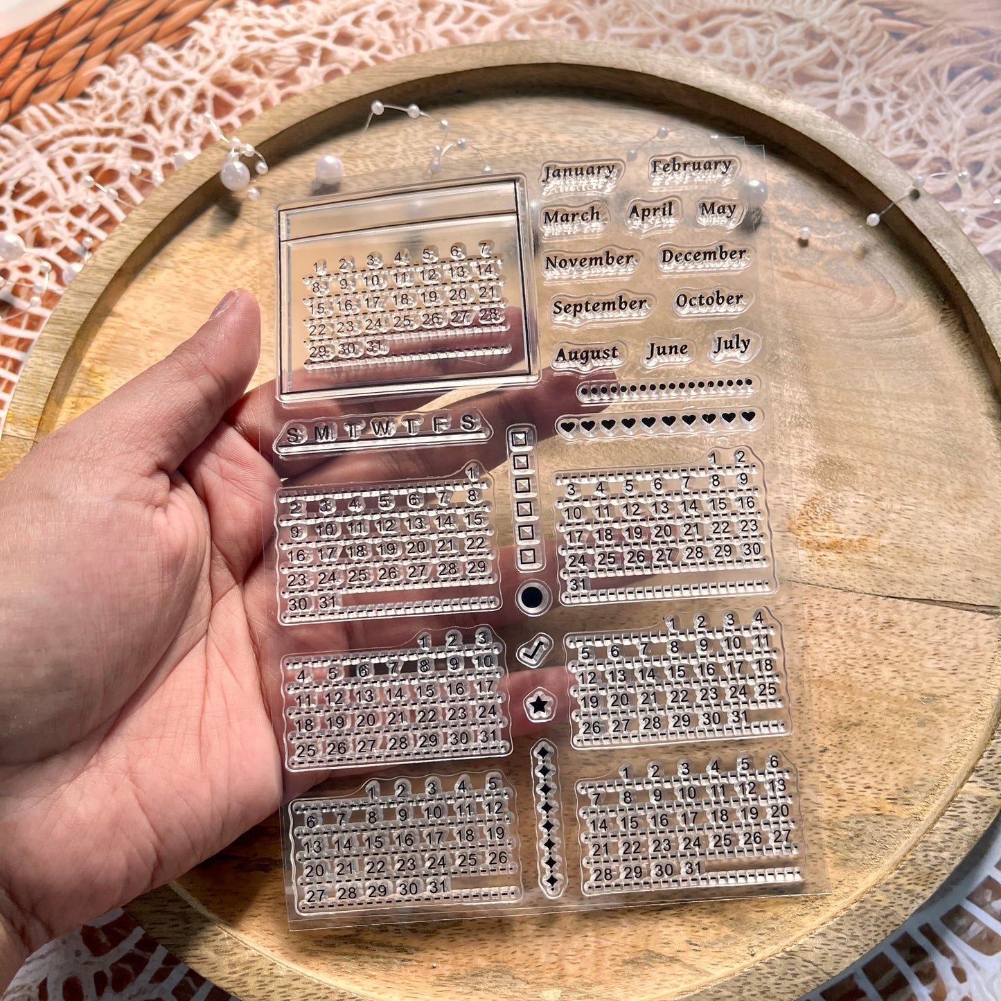 1 Pc Calendar Planner Silicone Clear Stamp DIY Planner