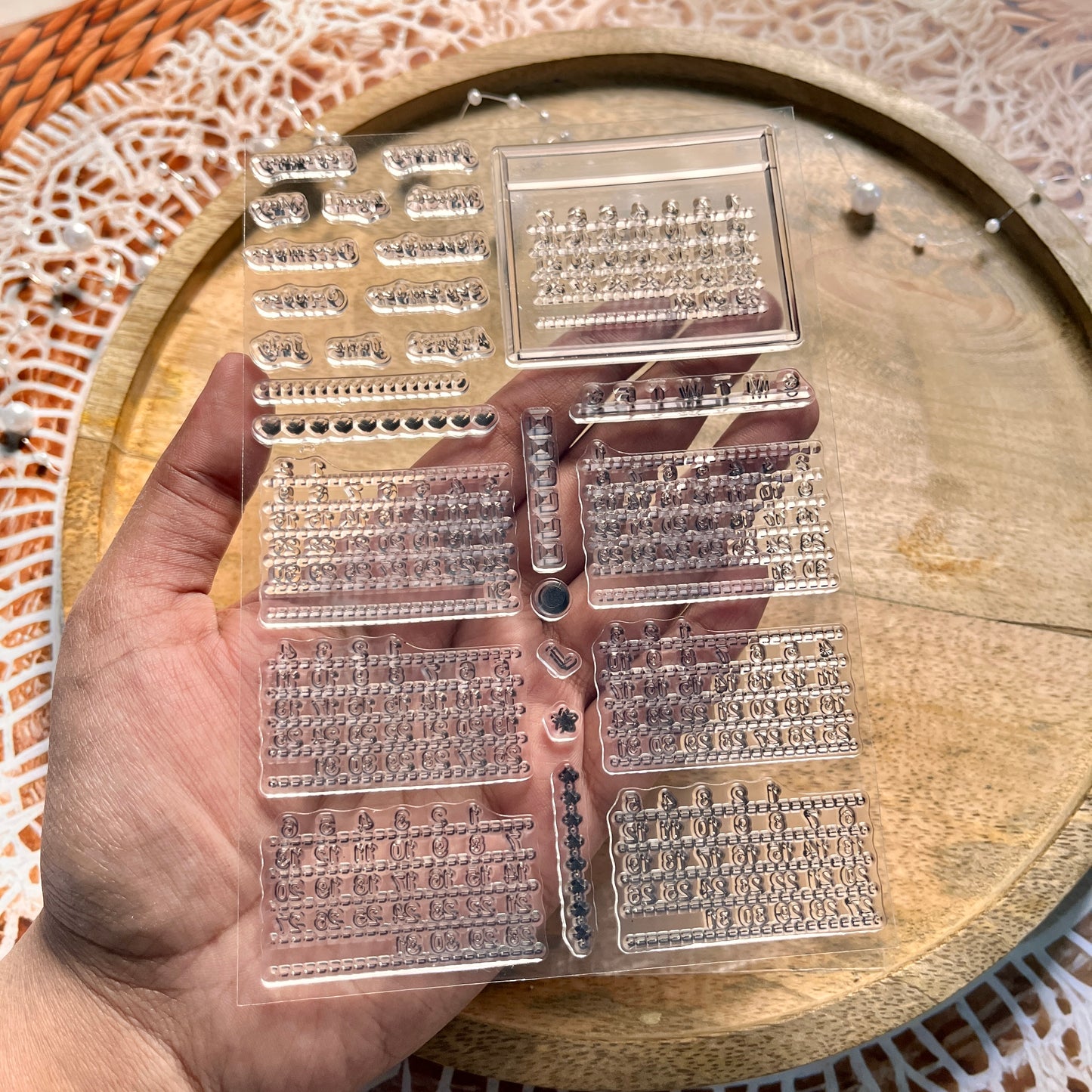 1 Pc Calendar Planner Silicone Clear Stamp DIY Planner