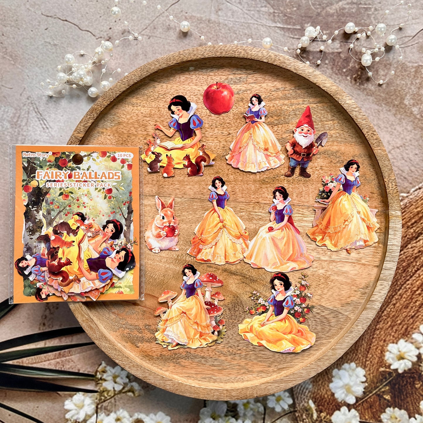 10 Pcs Enchanted Dreams Fairy Tale Journaling Stickers
