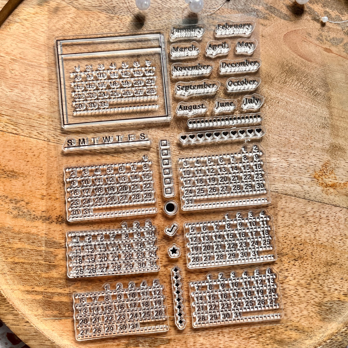 1 Pc Calendar Planner Silicone Clear Stamp DIY Planner