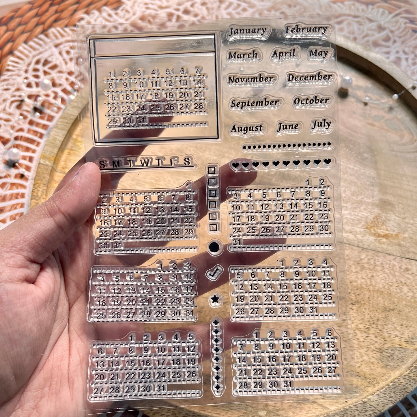 1 Pc Calendar Planner Silicone Clear Stamp DIY Planner