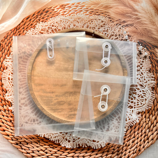 1 Pc Wrap-around Rope Transparent Storage File Bag