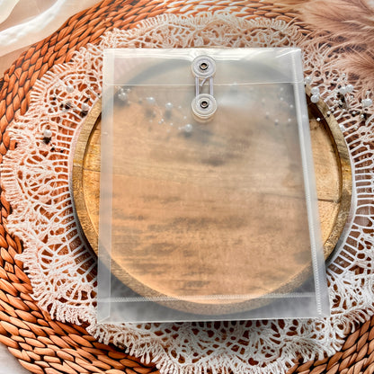 1 Pc Wrap-around Rope Transparent Storage File Bag