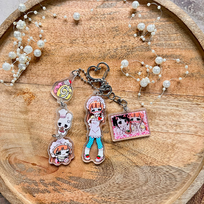 1 Pc Cute Girl Charm Keychain Accessories