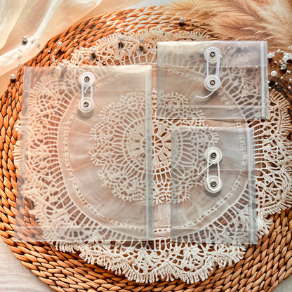 1 Pc Wrap-around Rope Transparent Storage File Bag