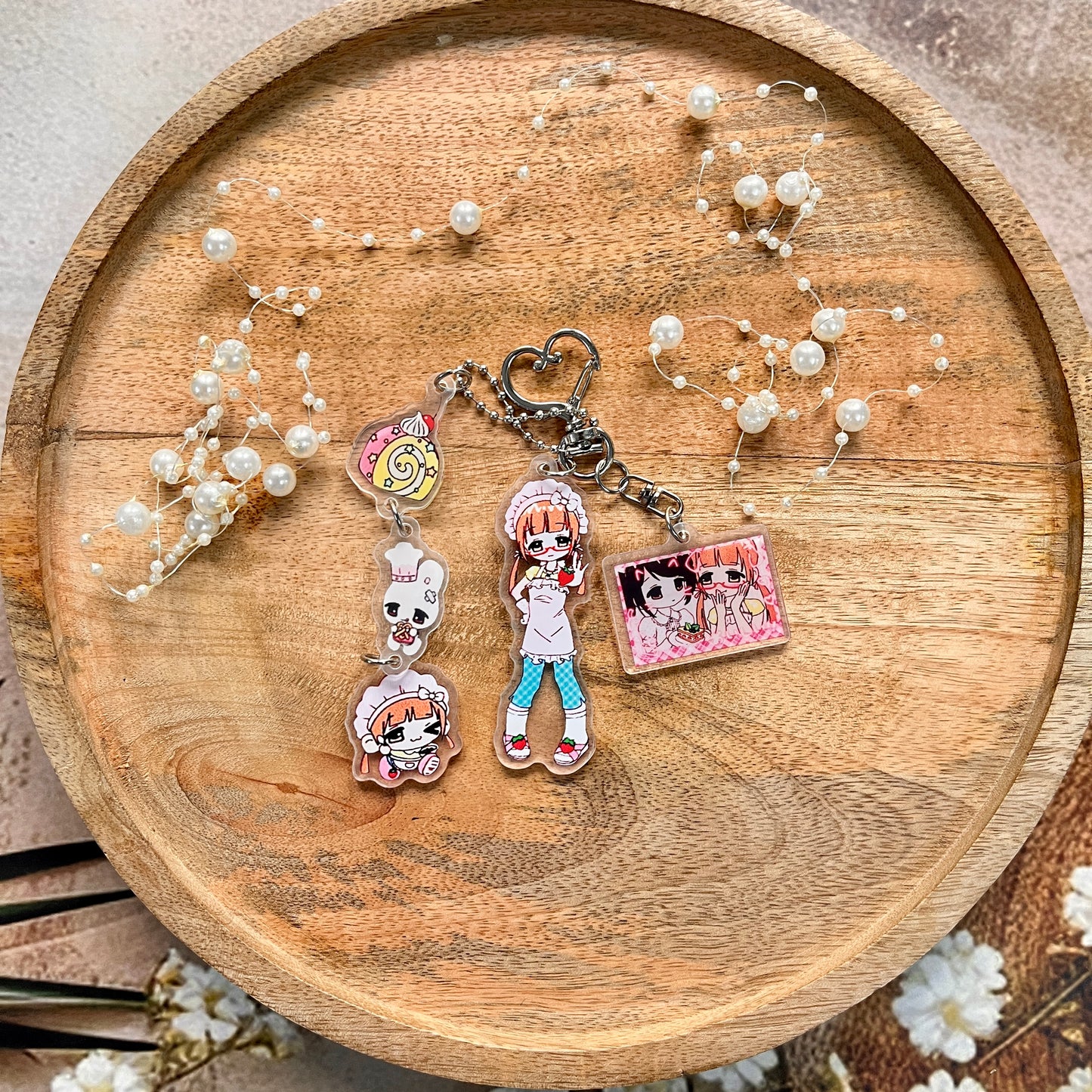 1 Pc Cute Girl Charm Keychain Accessories