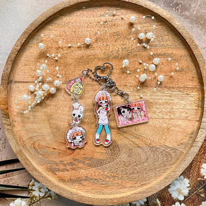 1 Pc Cute Girl Charm Keychain Accessories
